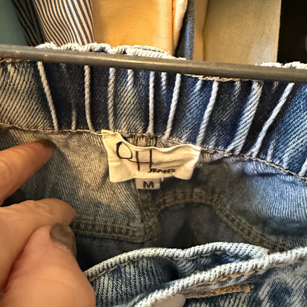 Oli & Hali Blue Distressed Star Embellished Flare Jeans - Picture 2 of 3
